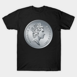 British coin 10 pence with Queen Elizabeth II T-Shirt